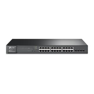 TP Link JetStream 24-Port Gigabit Smart PoE+ Switch with 4 SFP Slots T1600G-28PS (TL-SG2424P) ( 1ตัว/กล่อง )